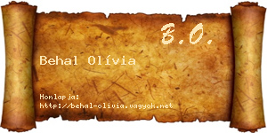 Behal Olívia névjegykártya