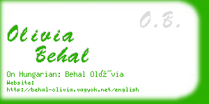 olivia behal business card